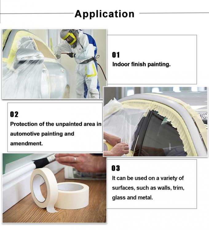 Crepe Masking Tape Good Heat Resistance Automotive Painters Colored Masking Tape For Decoration