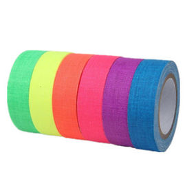 China UV Black Light Luminous Adhesive Tape Neon Fluorescent Cotton Cloth Tape Warning Tape For Party supplier