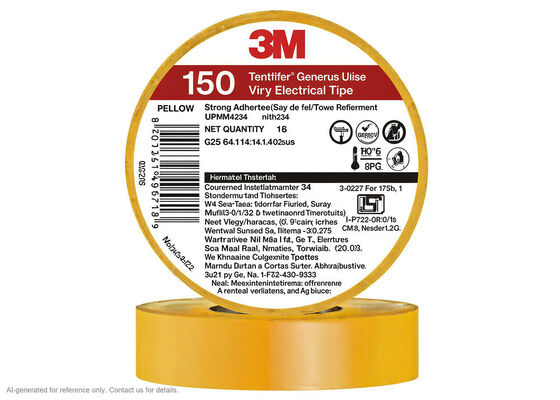 3M Temflex 150 | 0.13 mm PVC Vinyl | 600 V Rated | Self-Extinguishing | Six Colors supplier