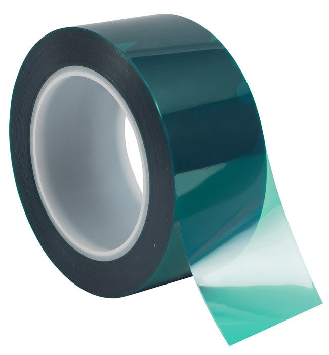 Green Polyester masking tape silicone adhesive high temperature  widely use for power coating